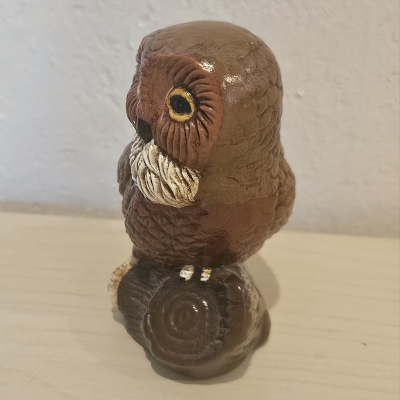 Vintage Owl Figurine Branch Small Decorative Tabletop 4" - Picture 4 of 6